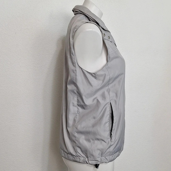 Lauren Ralph Lauren Light Gray Gorpcore Bohemian Button Front Collared Vest Sz S - Picture 3 of 8